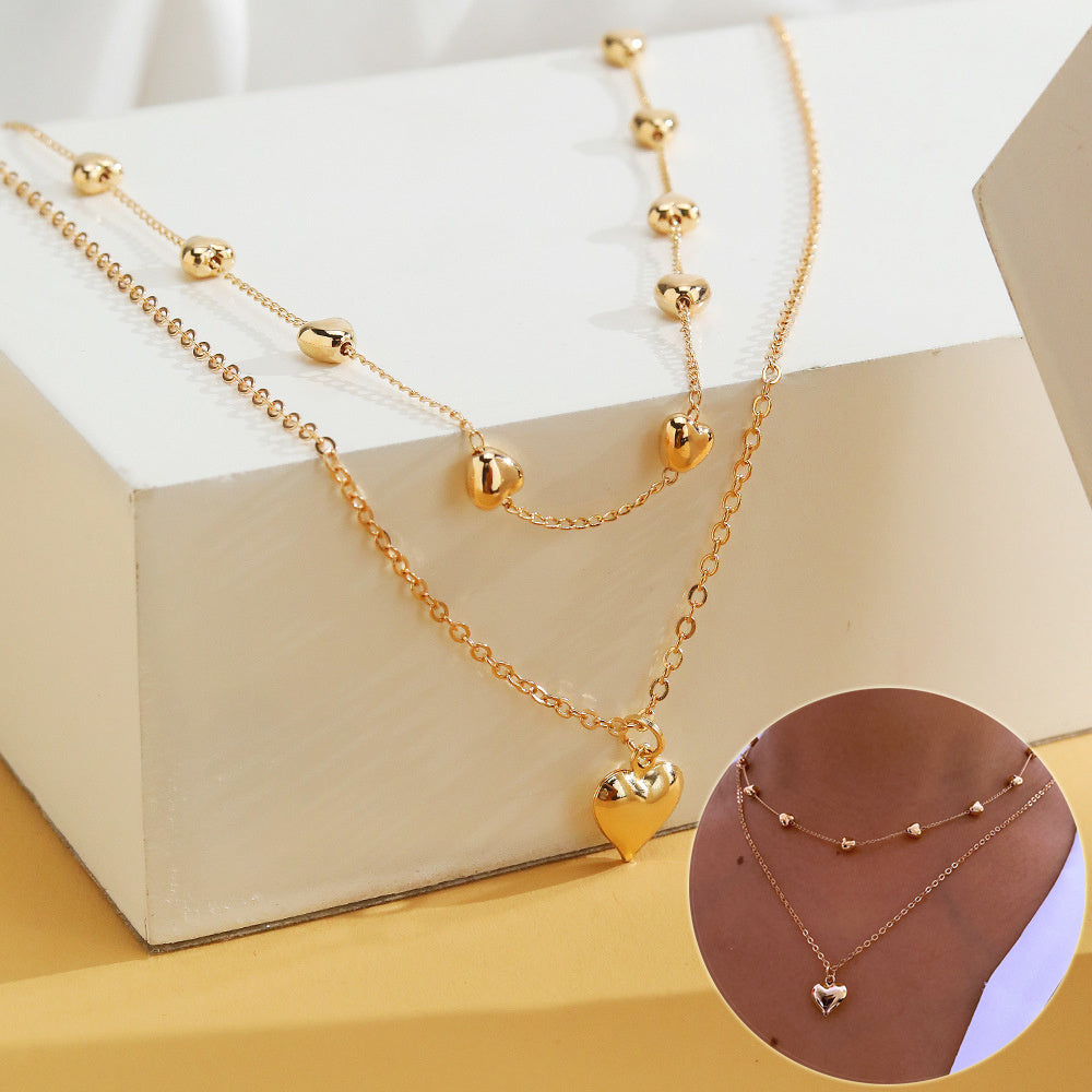 Elegant Double-Layer Heart Necklace