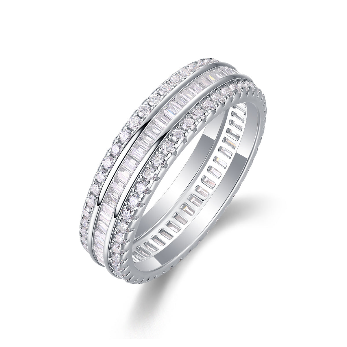 Luxury Three-Row Diamond Ring
