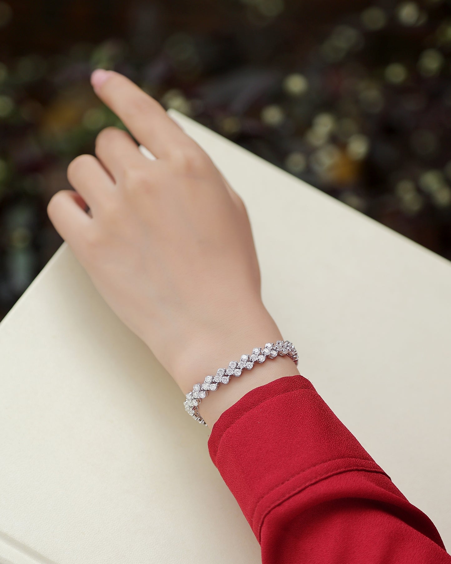 Elegant Silver Diamond Bracelet