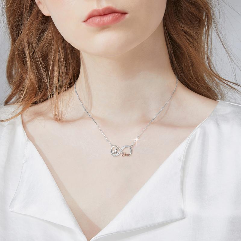Sterling Silver Horse Infinity Necklace