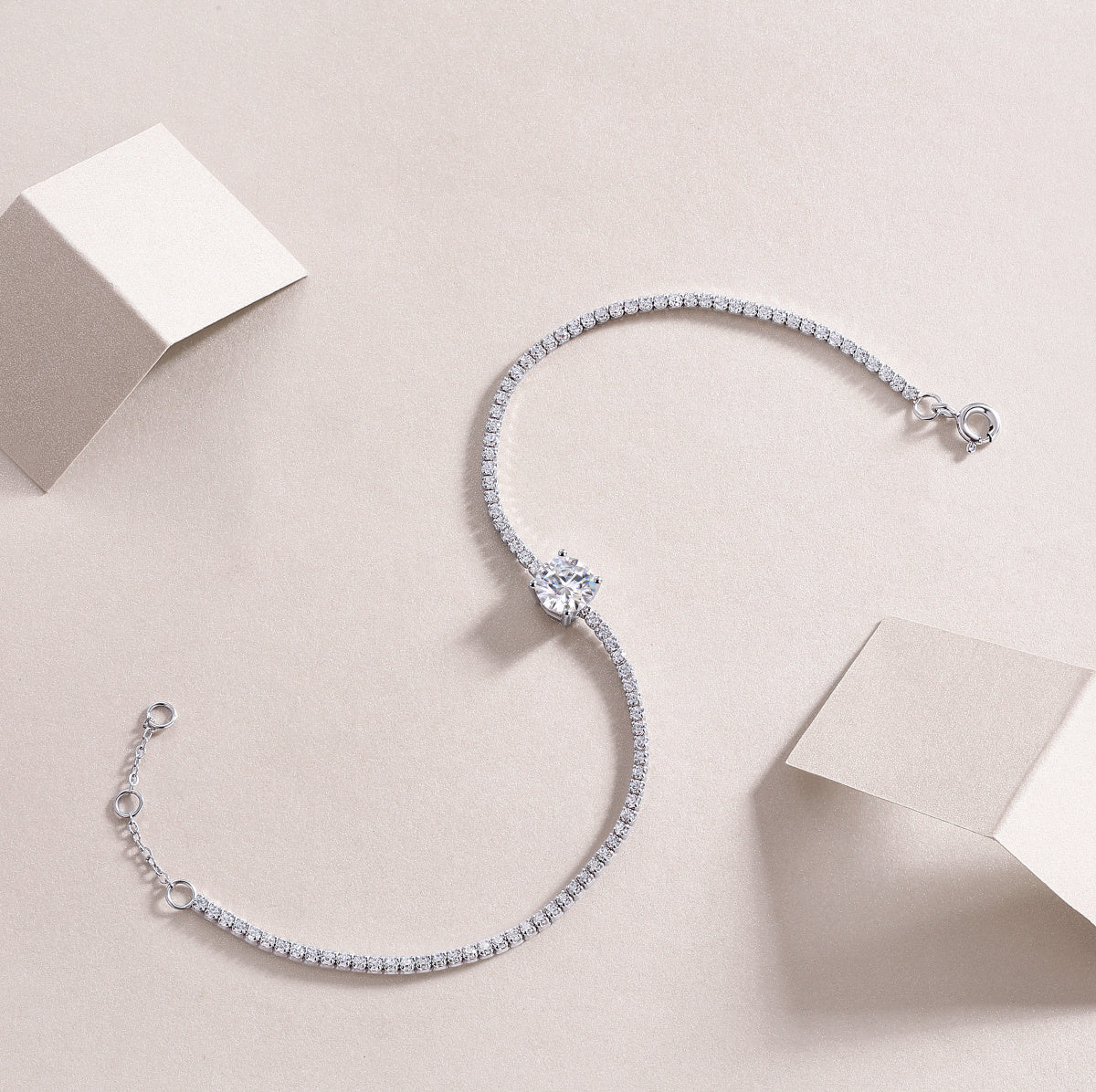 Fashionable Silver Diamond Bracelet