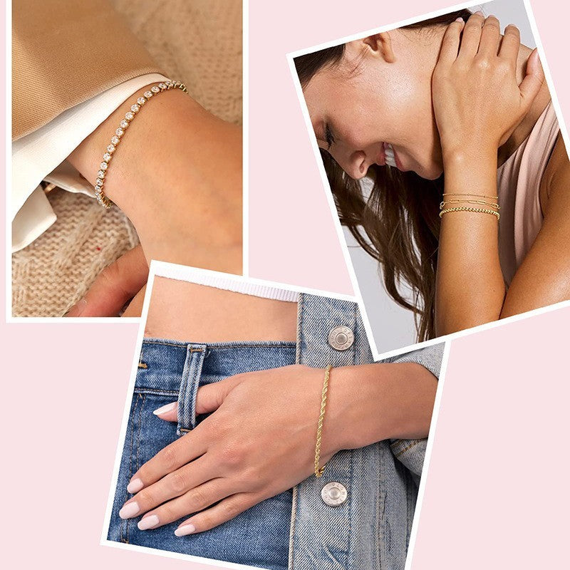 Stylish Gold Plated Chain Bracelets for Women