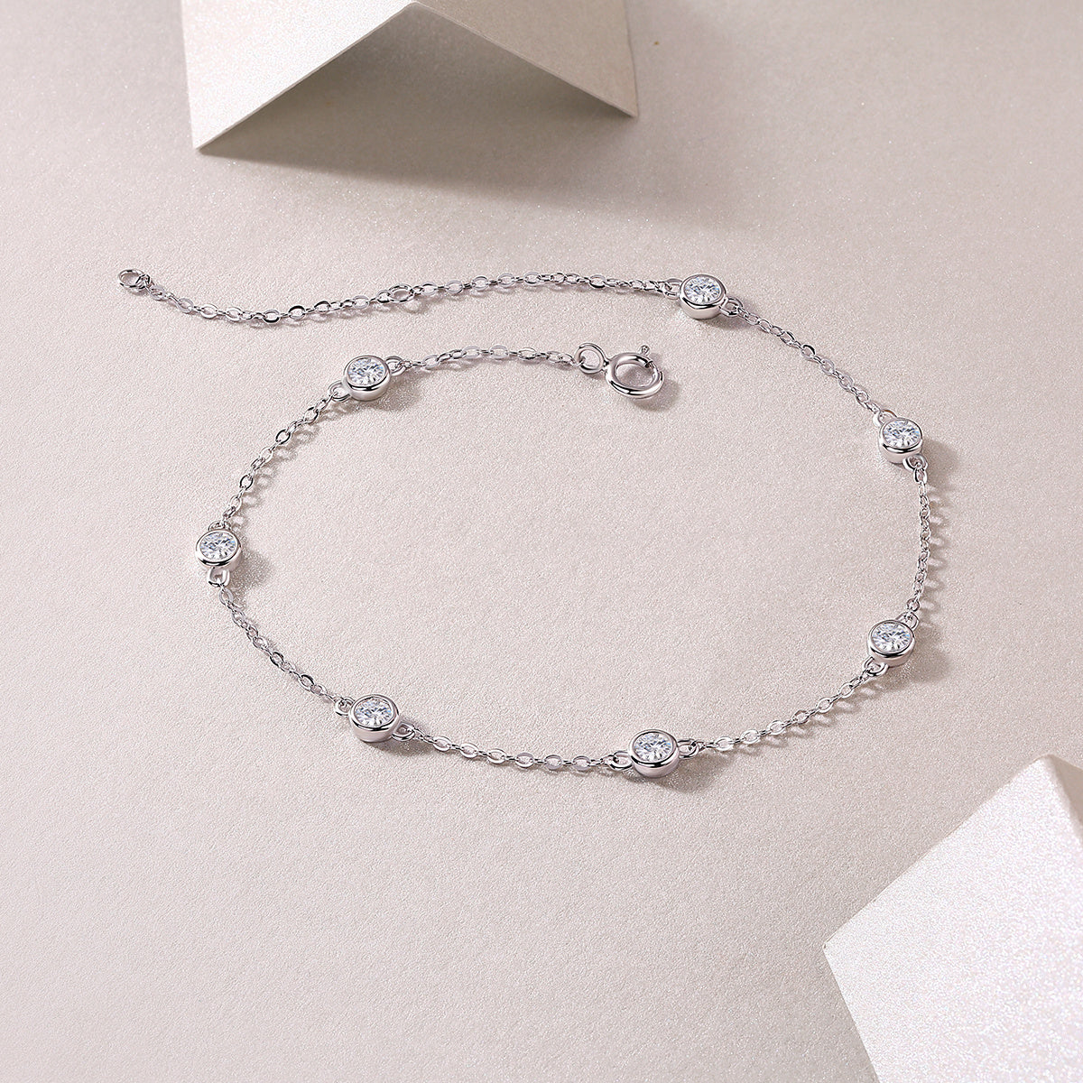 Smart Bubble Moissanite Silver Bracelet
