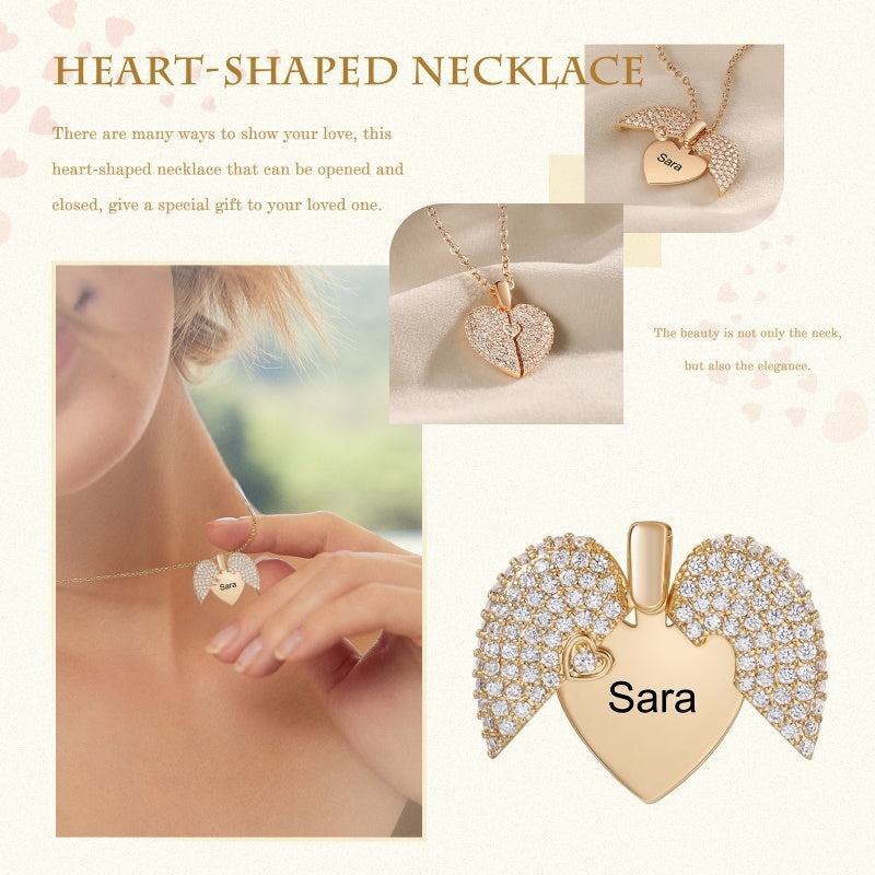 Engraved Heart Pendant for Mom & Grandma