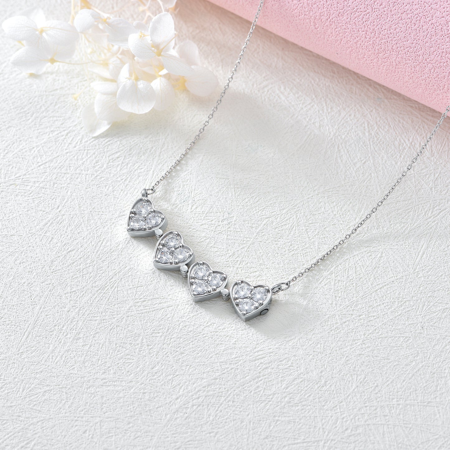 Clover Heart Zircon Pendant Necklace
