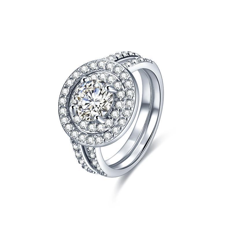 Double Halo Cubic Zirconia Ring for Her