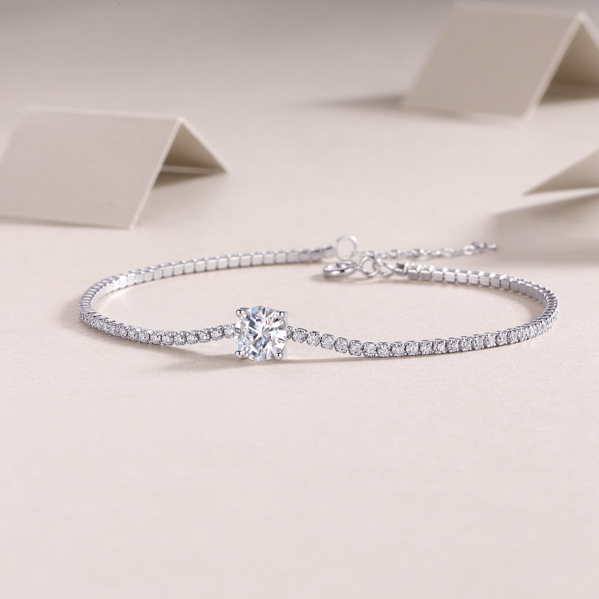Fashionable Silver Diamond Bracelet