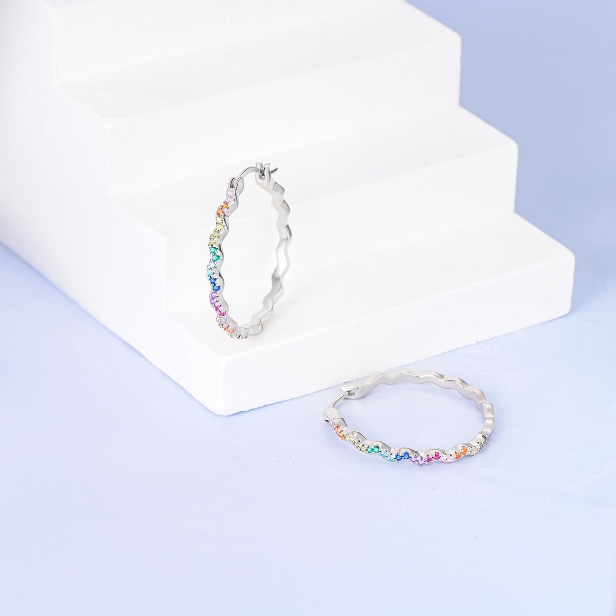 Fashion Wave Shape Rhinestone Earrings