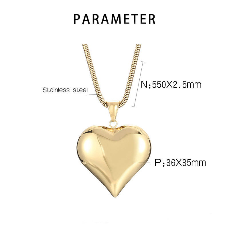 Gold & Silver Heart Pendant Necklace