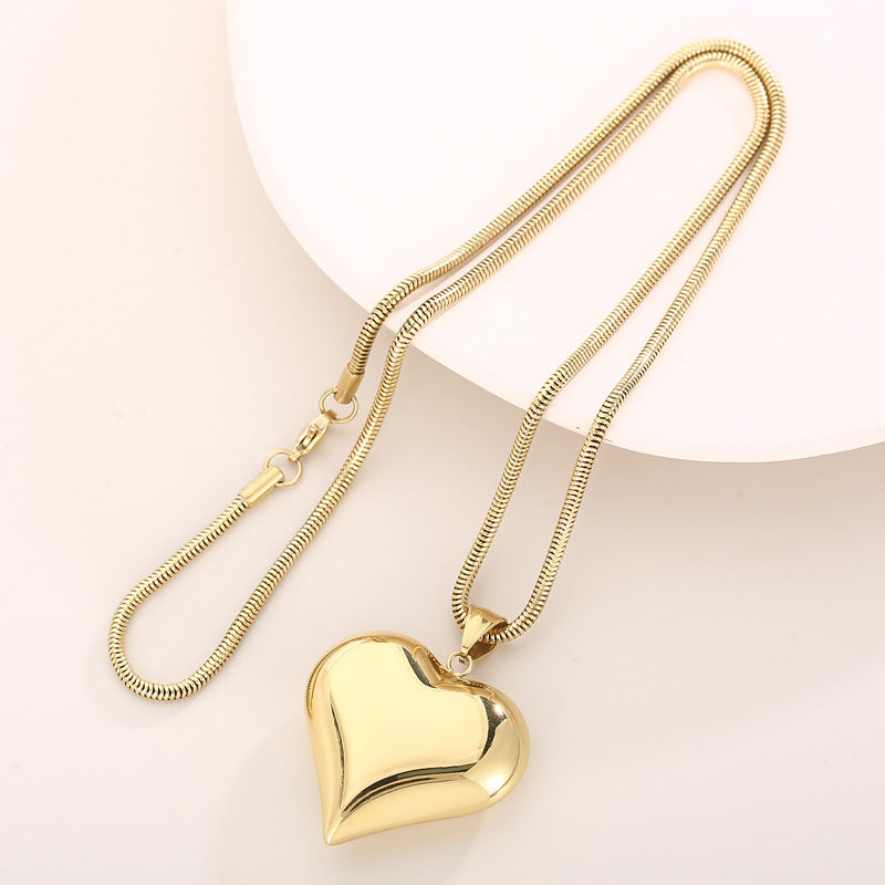 Gold & Silver Heart Pendant Necklace