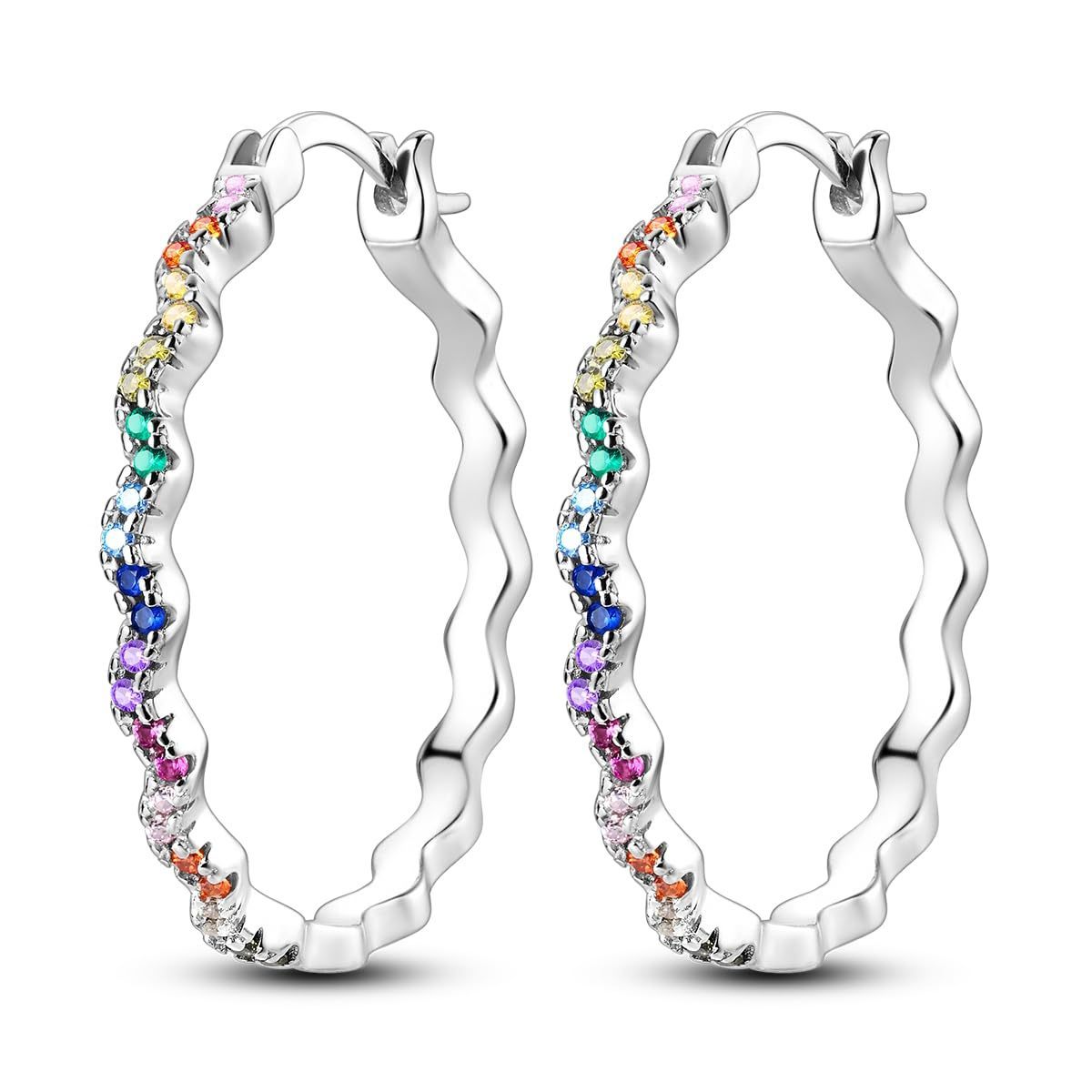 Fashion Wave Shape Rhinestone Earrings