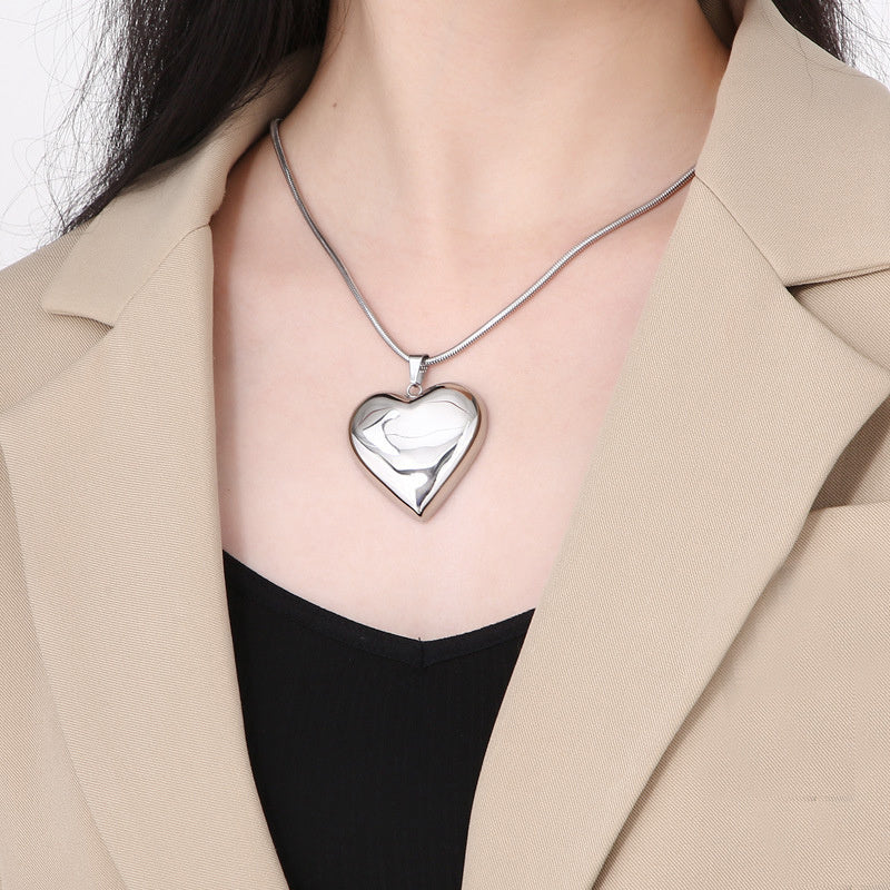 Gold & Silver Heart Pendant Necklace