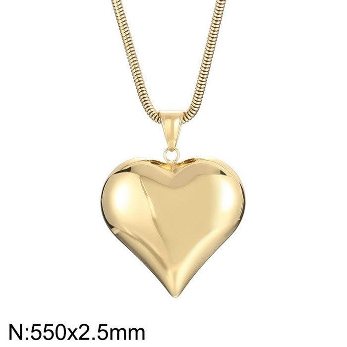 Gold & Silver Heart Pendant Necklace