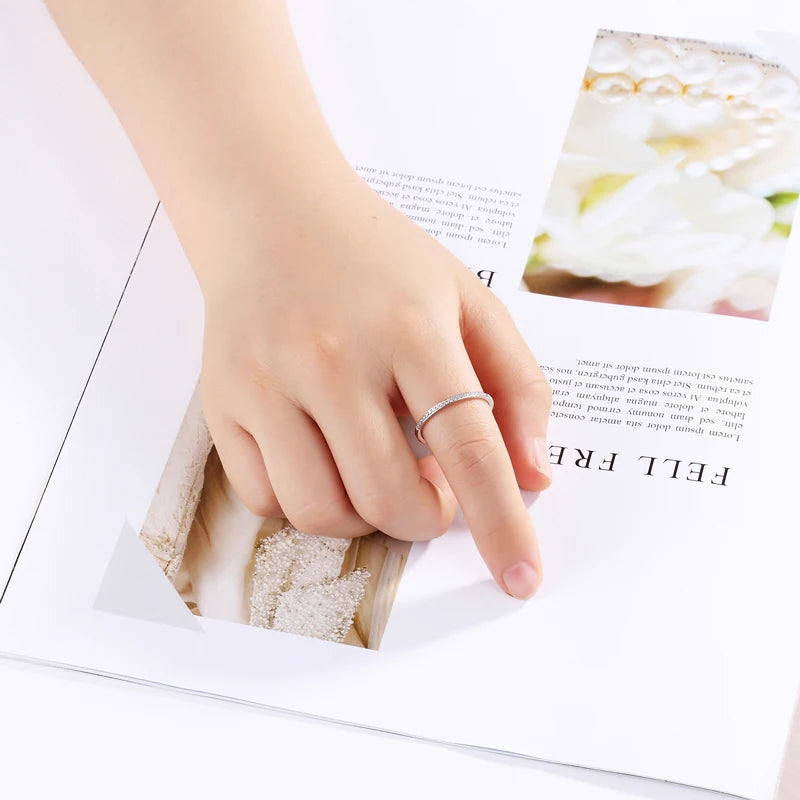 Classic Women's Wide Zircon Ring