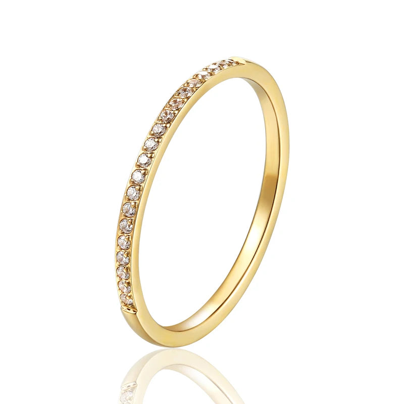 Classic Women's Wide Zircon Ring