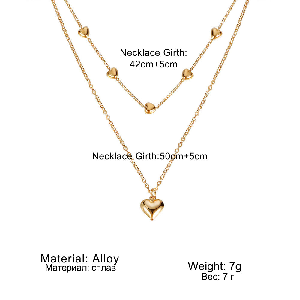 Elegant Double-Layer Heart Necklace