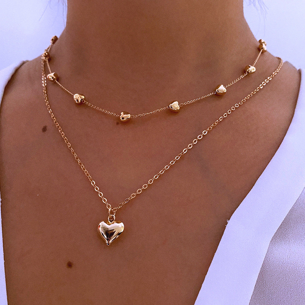 Elegant Double-Layer Heart Necklace