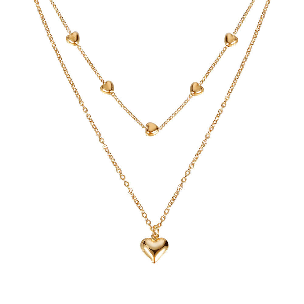 Elegant Double-Layer Heart Necklace