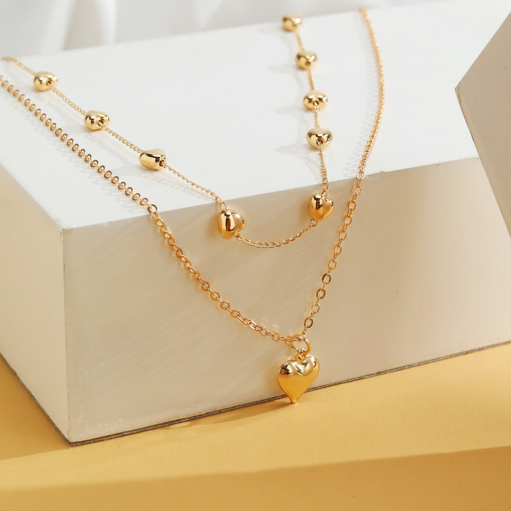 Elegant Double-Layer Heart Necklace