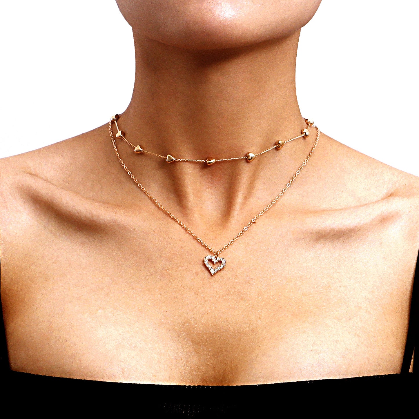 Elegant Double-Layer Heart Necklace