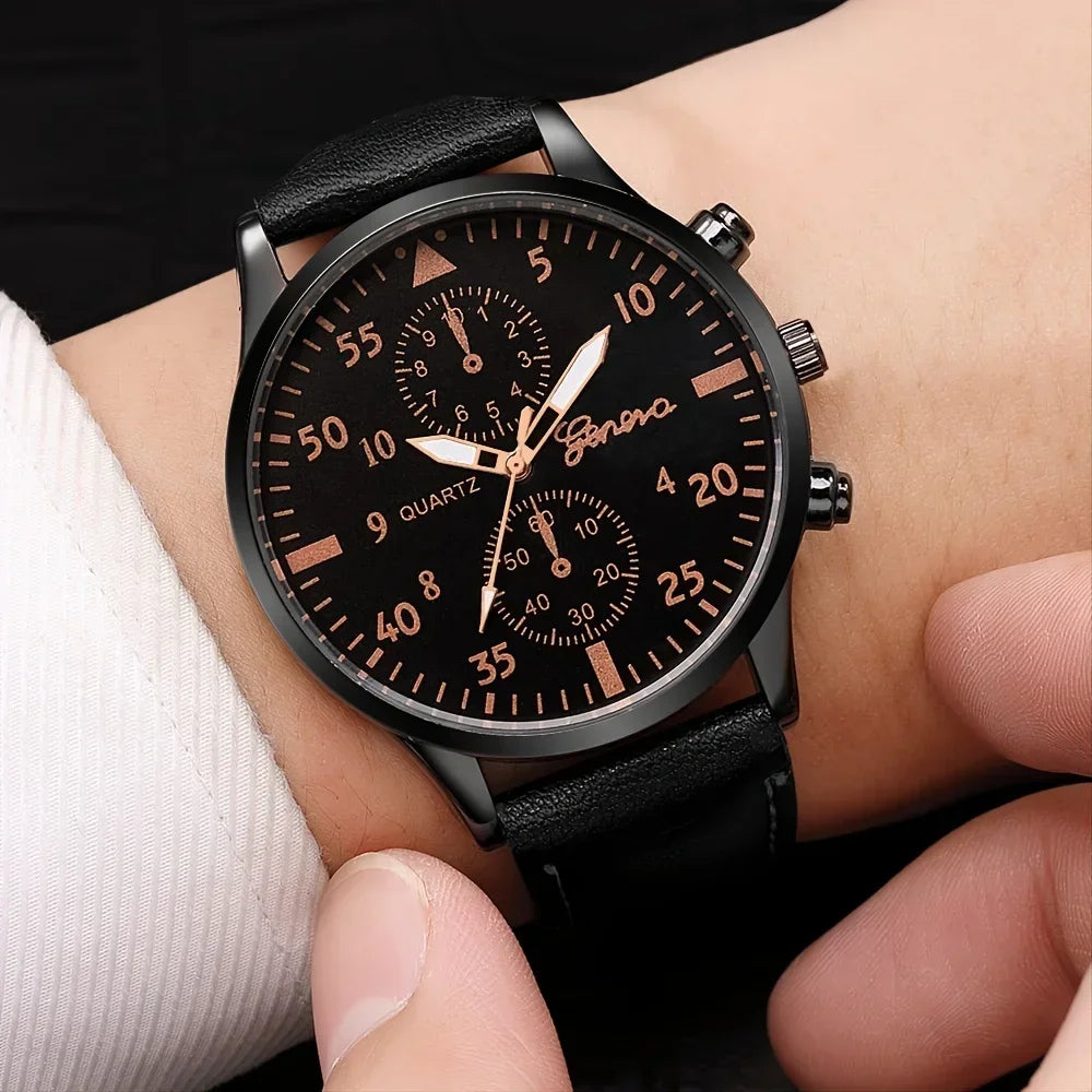 Stylish Men's Leather Watch