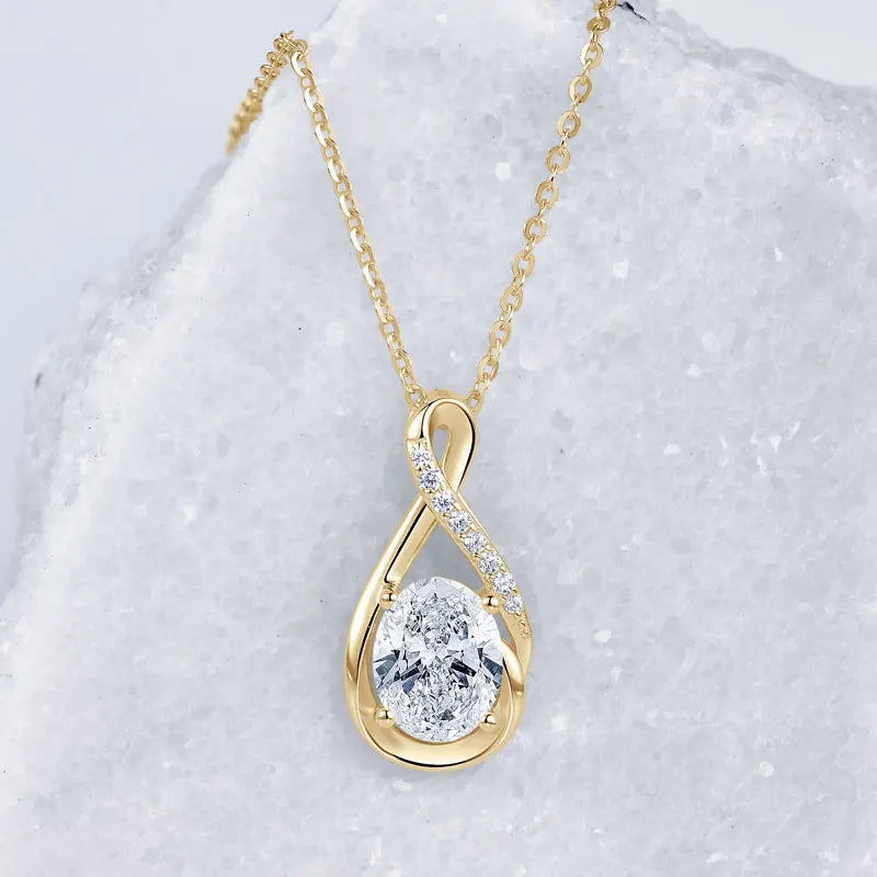 Silver Moissanite Infinity Necklace