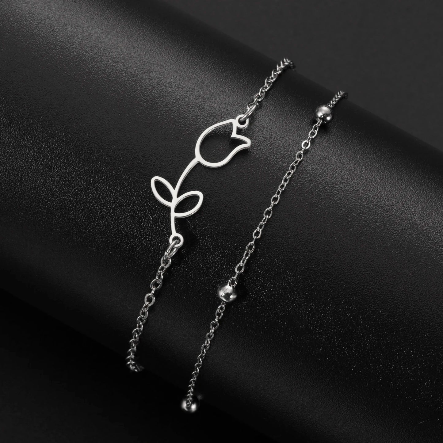 Gold Rose Anklet for Women – Adjustable Party Jewelry