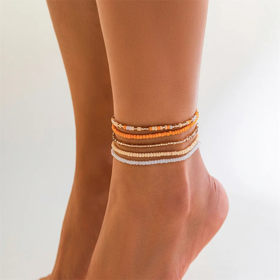 Summer Beach Seed Bead Anklets