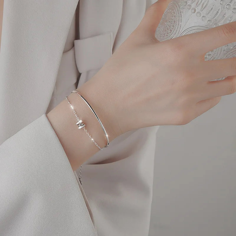 Elegant Silver Butterfly Bracelet, Nature-Inspired Jewelry for Wome