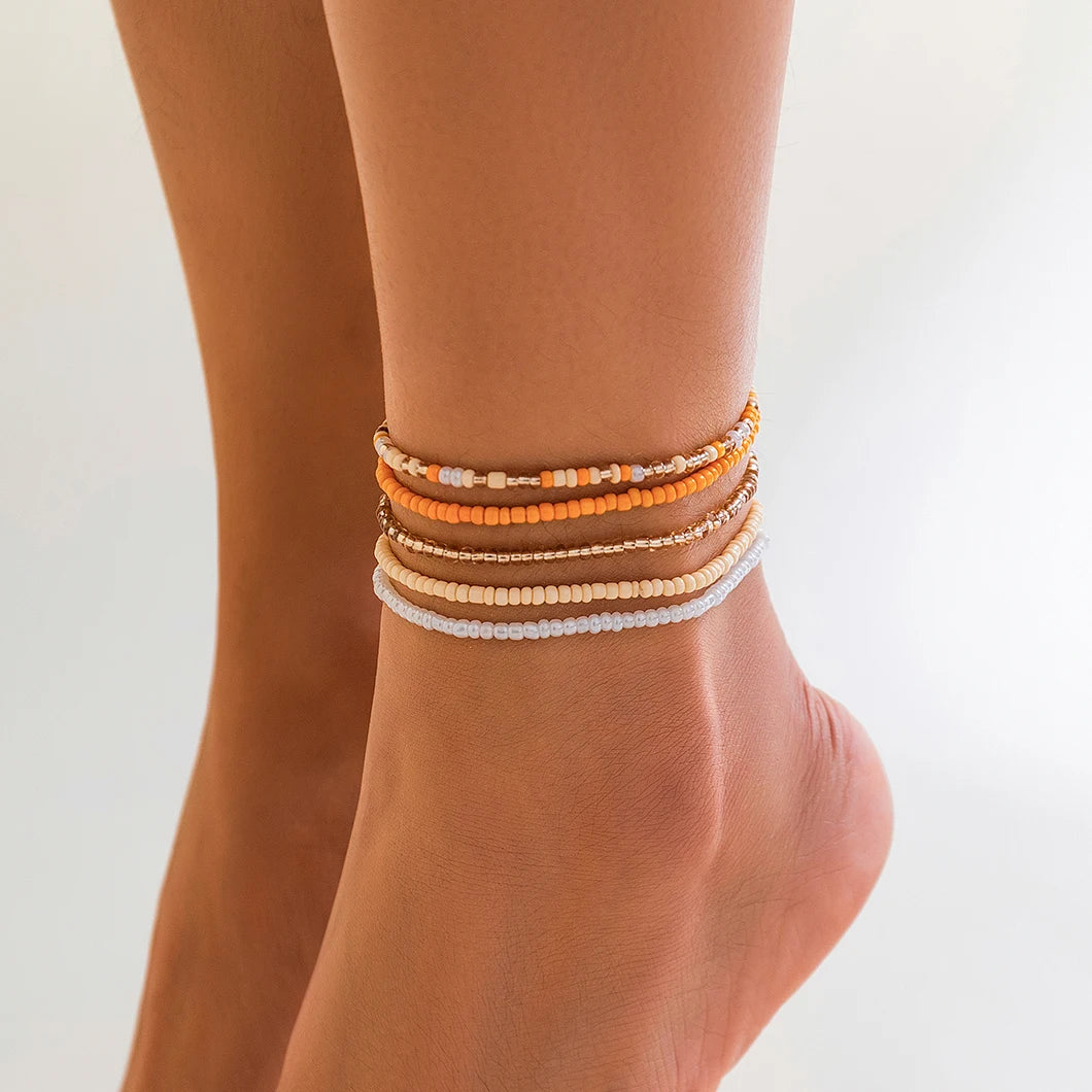 Summer Beach Seed Bead Anklets
