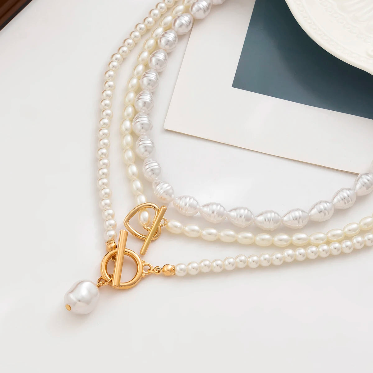 Classic Pearl Heart Pendant Necklace