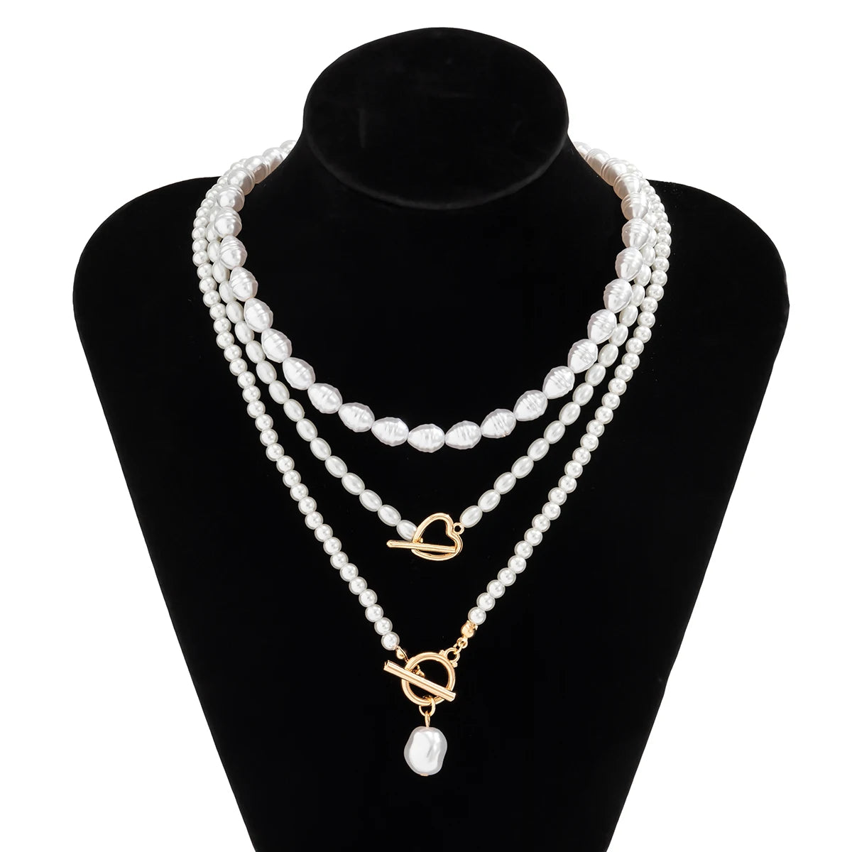 Classic Pearl Heart Pendant Necklace