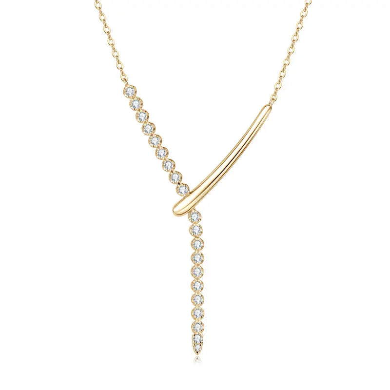 Elegant Sterling Silver Y Necklace