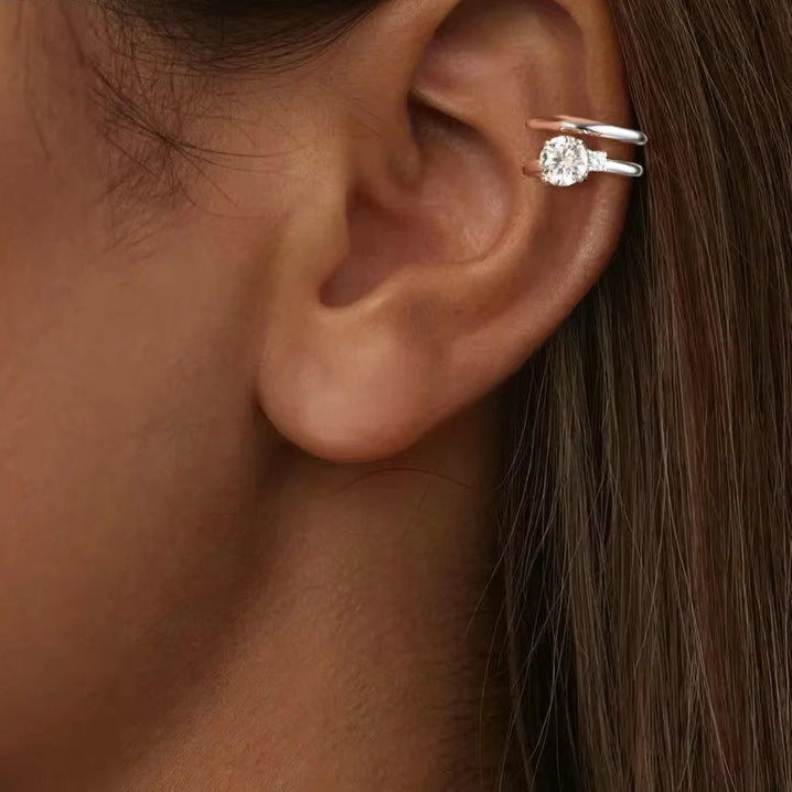 Elegant Moissanite Ear Cuff for Women