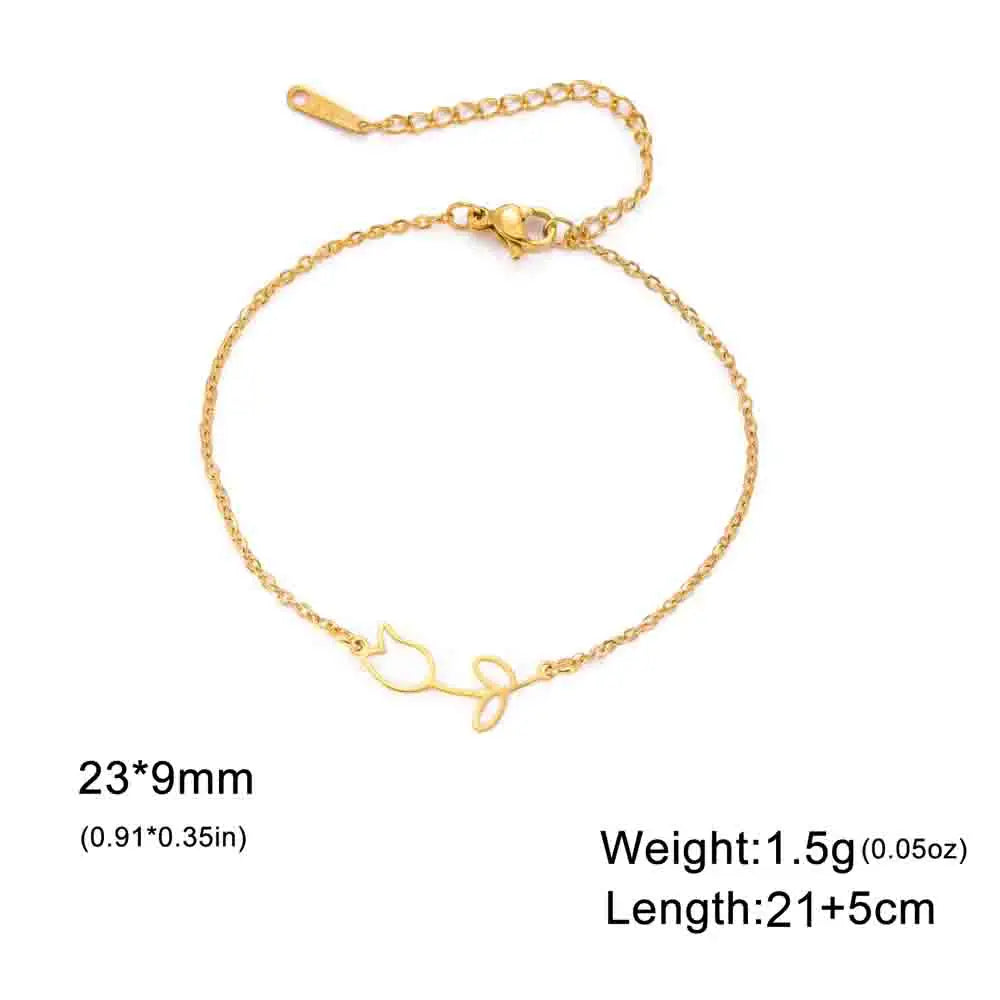 Gold Rose Anklet for Women – Adjustable Party Jewelry