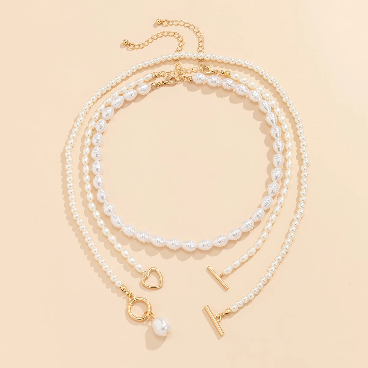 Classic Pearl Heart Pendant Necklace