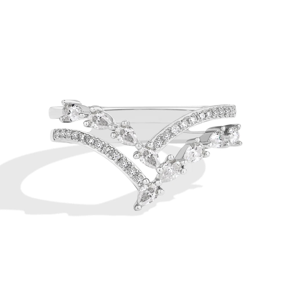Double Cross Moissanite Ring