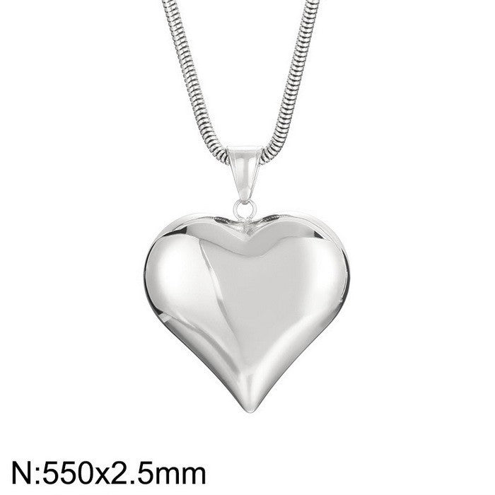 Gold & Silver Heart Pendant Necklace