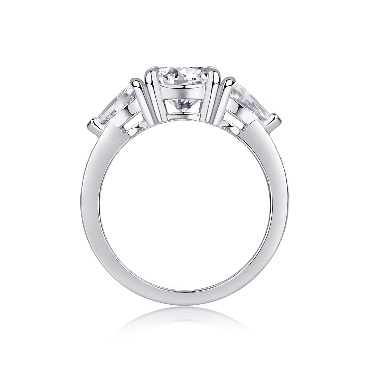 Bold Moissanite Silver Ring