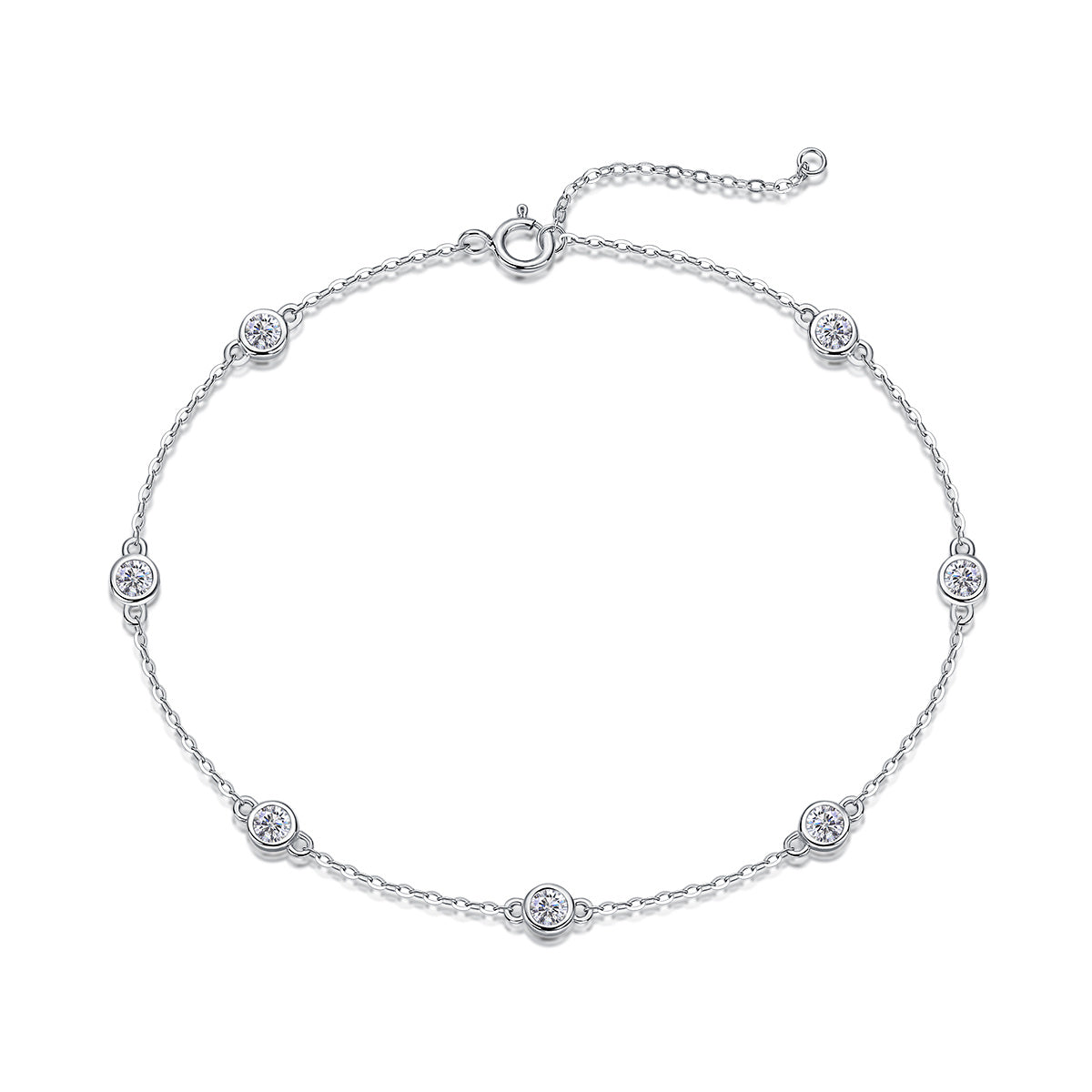 Smart Bubble Moissanite Silver Bracelet