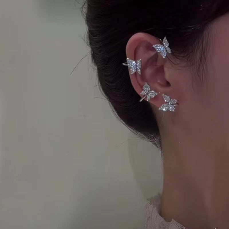 Butterfly Ear Clip & Hook Earrings