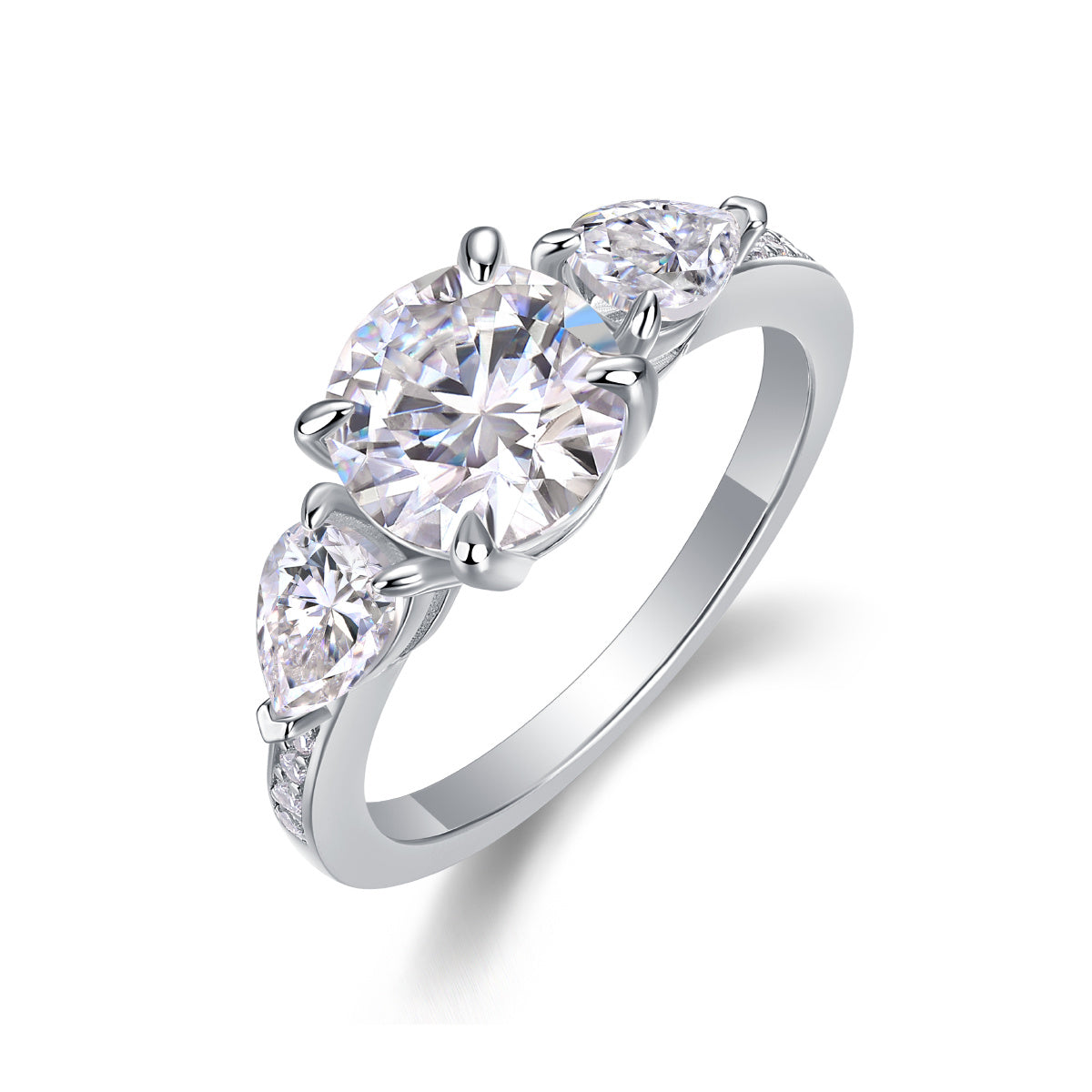 Bold Moissanite Silver Ring