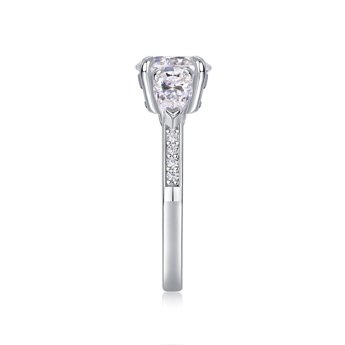 Bold Moissanite Silver Ring