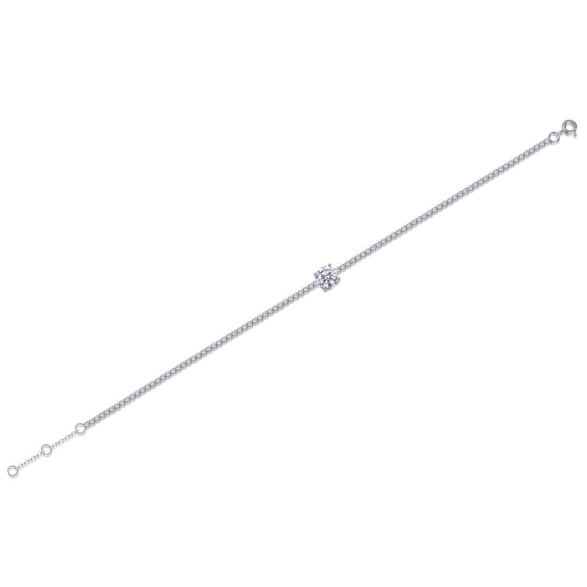 Fashionable Silver Diamond Bracelet