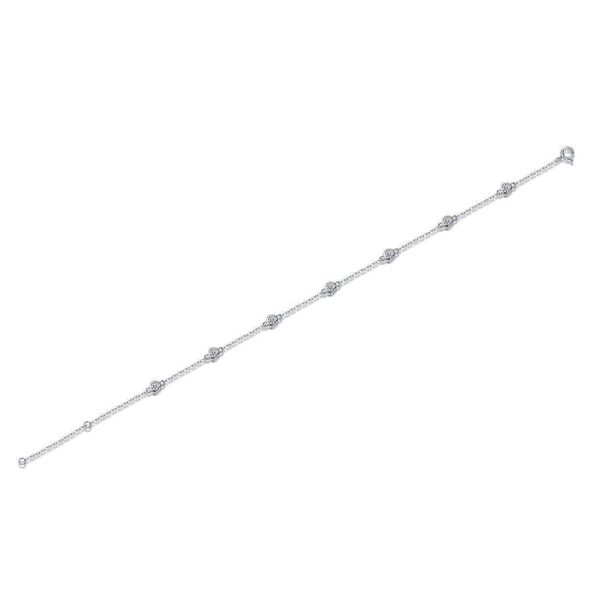 Smart Bubble Moissanite Silver Bracelet