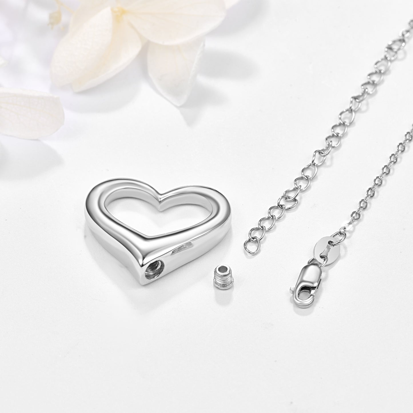 Elegant Heart Ash Necklace – Sterling Silver