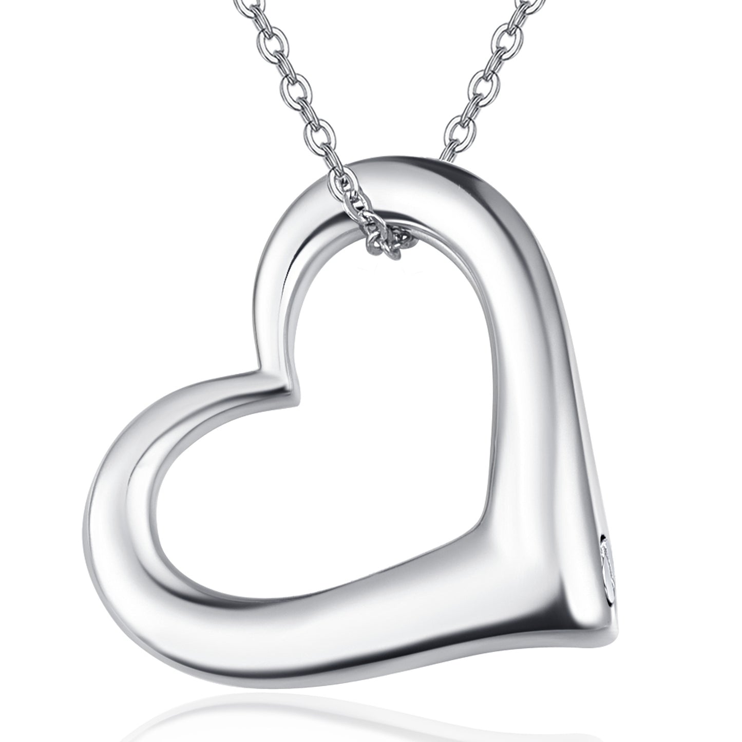 Elegant Heart Ash Necklace – Sterling Silver