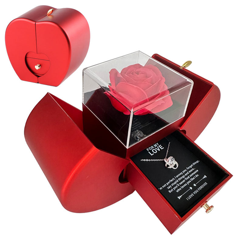 Rose Necklace and Jewelry Box Gift Set