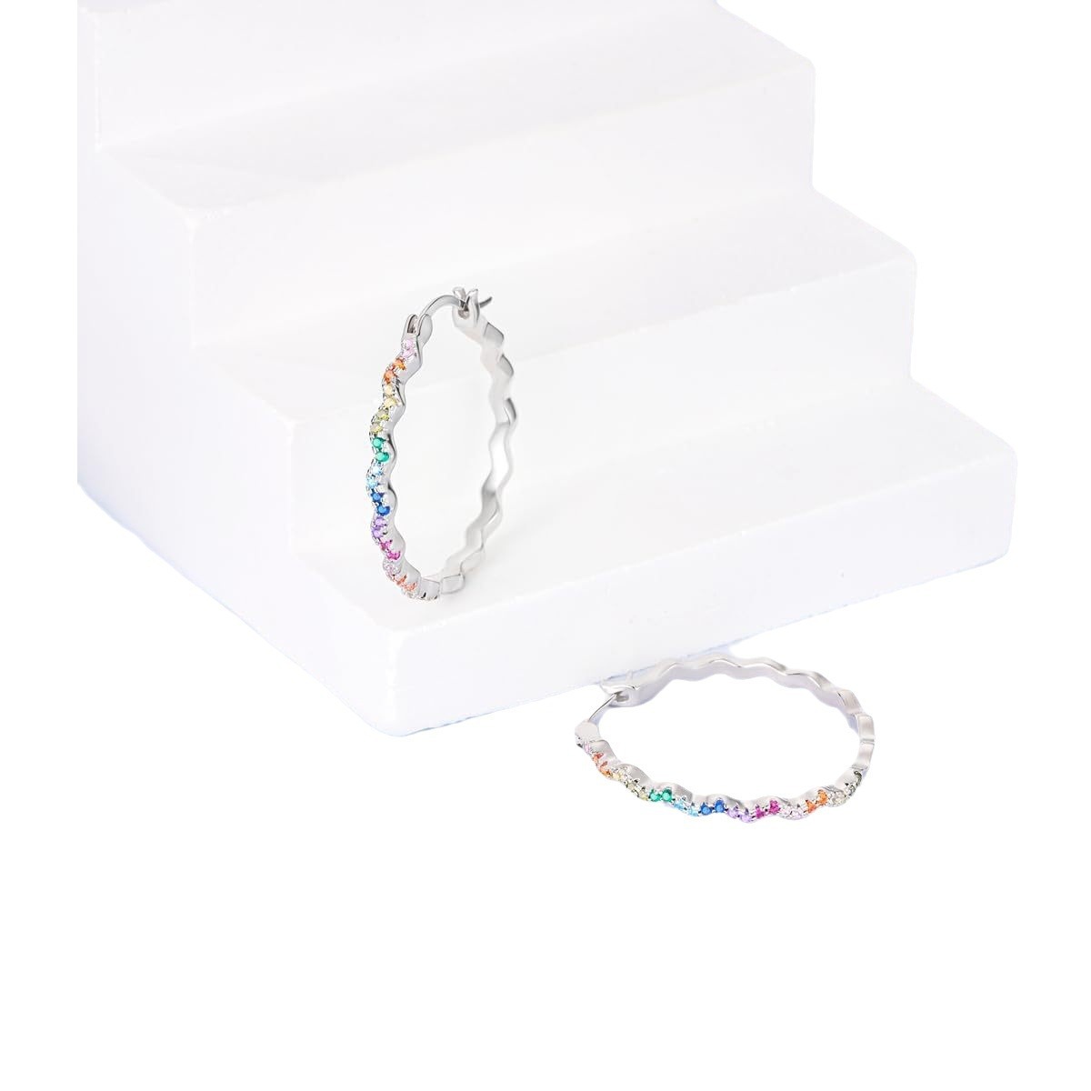Fashion Wave Shape Rhinestone Earrings
