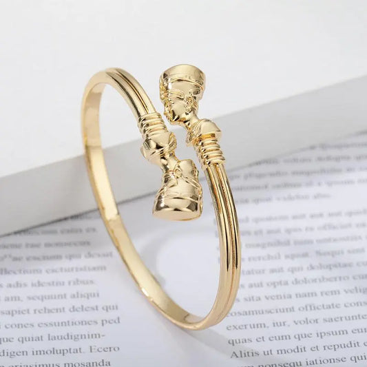 The Golden Cuff Fit for Royalty: Nofretete Queen Bracelet for Women